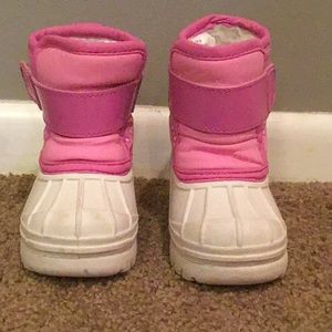 Pink snow boots